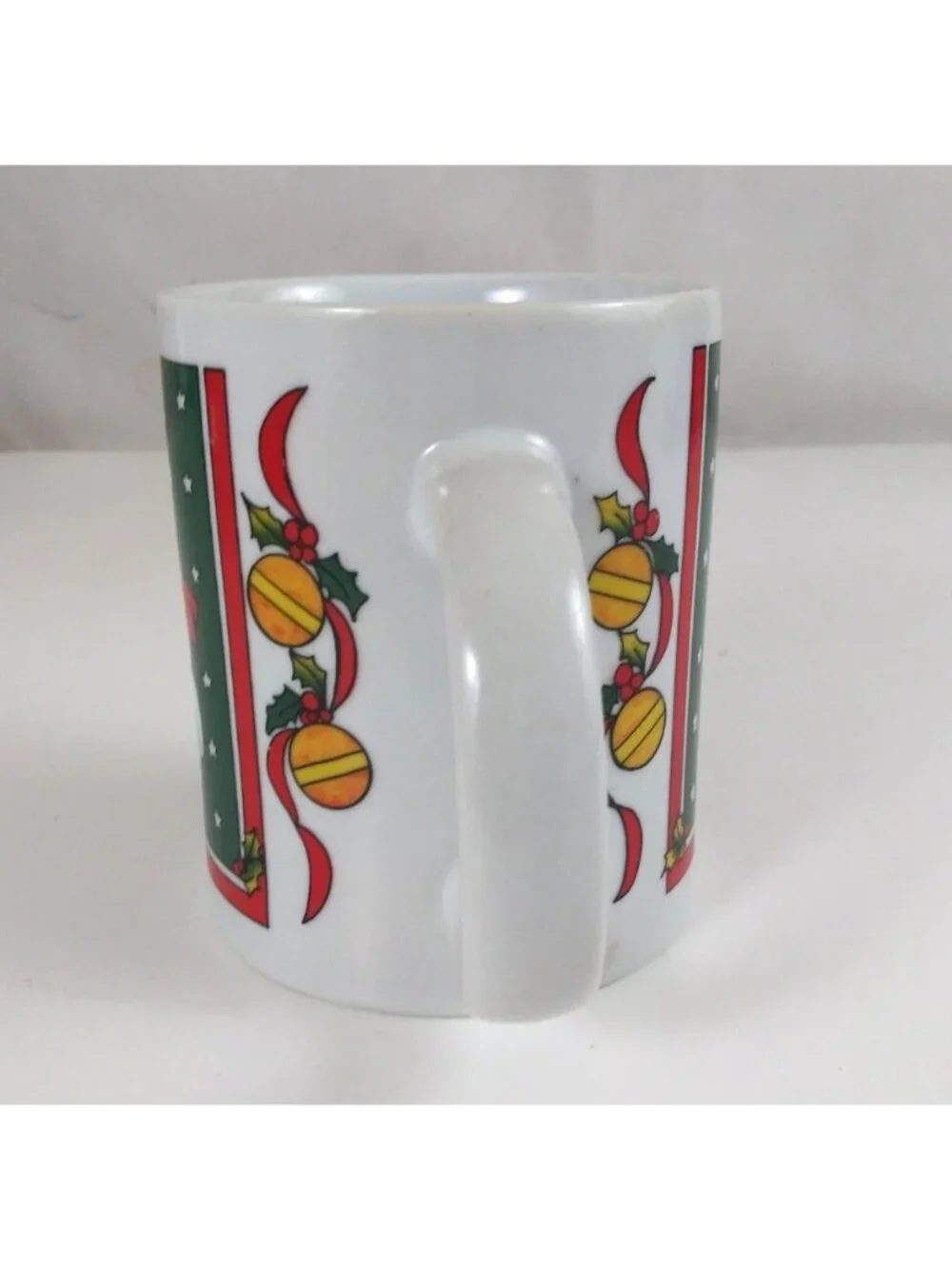 Vintage 1988 Houston Foods Christmas Polar Bear With Present Coffee Cup